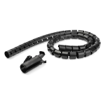StarTech.com Guaina di gestione cavi da 1,5 m - A spirale - Diametro 25 mm - Kit di protezione cavi - nero - 1.5 m